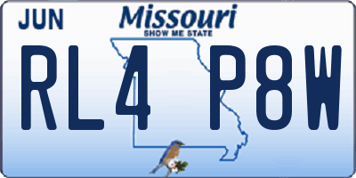 MO license plate RL4P8W