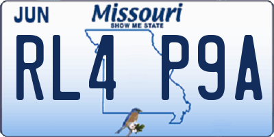 MO license plate RL4P9A