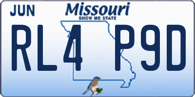 MO license plate RL4P9D