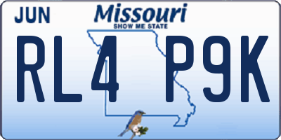 MO license plate RL4P9K