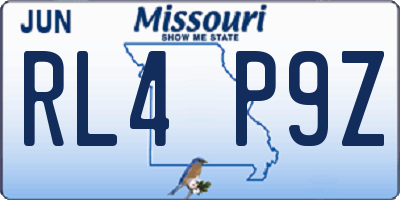 MO license plate RL4P9Z
