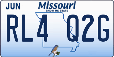 MO license plate RL4Q2G