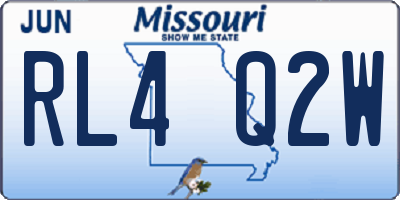MO license plate RL4Q2W