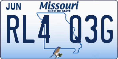 MO license plate RL4Q3G