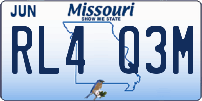 MO license plate RL4Q3M
