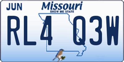 MO license plate RL4Q3W