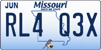 MO license plate RL4Q3X
