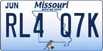MO license plate RL4Q7K