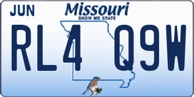 MO license plate RL4Q9W