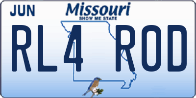 MO license plate RL4R0D