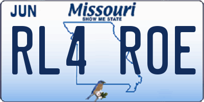 MO license plate RL4R0E