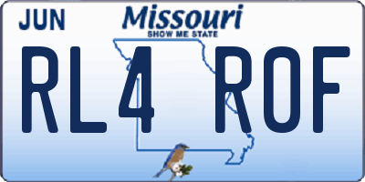MO license plate RL4R0F