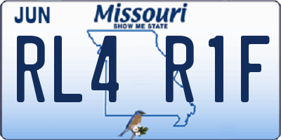 MO license plate RL4R1F