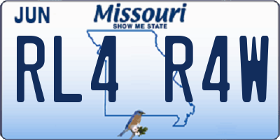 MO license plate RL4R4W