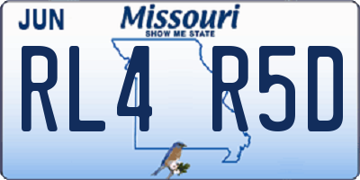 MO license plate RL4R5D