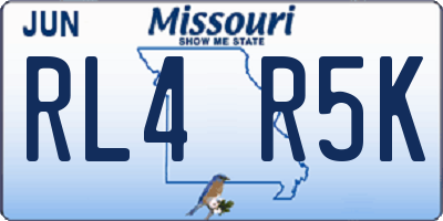MO license plate RL4R5K