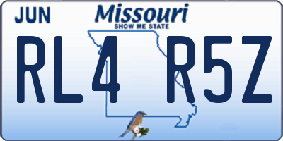 MO license plate RL4R5Z