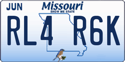 MO license plate RL4R6K