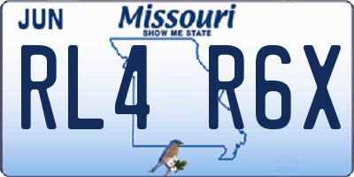 MO license plate RL4R6X