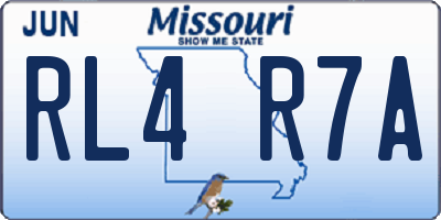 MO license plate RL4R7A