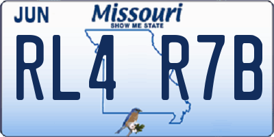 MO license plate RL4R7B