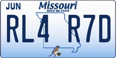MO license plate RL4R7D