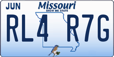 MO license plate RL4R7G