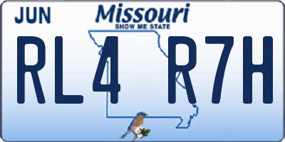 MO license plate RL4R7H