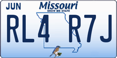 MO license plate RL4R7J