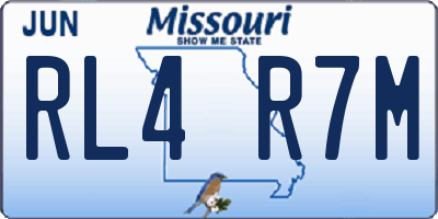 MO license plate RL4R7M