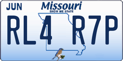 MO license plate RL4R7P