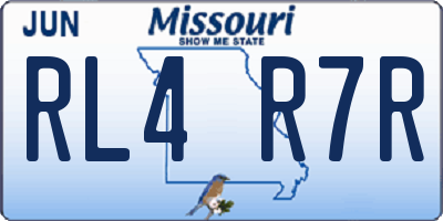 MO license plate RL4R7R