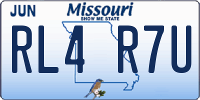 MO license plate RL4R7U