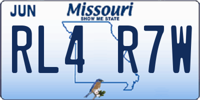 MO license plate RL4R7W