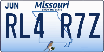 MO license plate RL4R7Z