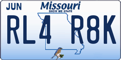 MO license plate RL4R8K