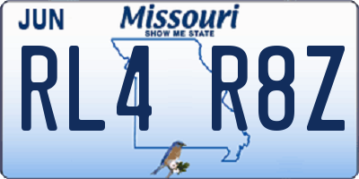 MO license plate RL4R8Z