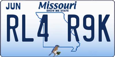 MO license plate RL4R9K
