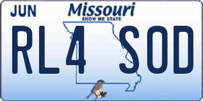 MO license plate RL4S0D