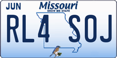 MO license plate RL4S0J