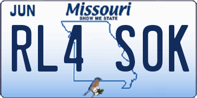 MO license plate RL4S0K