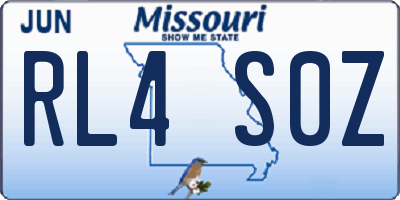 MO license plate RL4S0Z