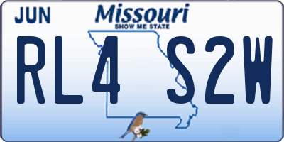 MO license plate RL4S2W
