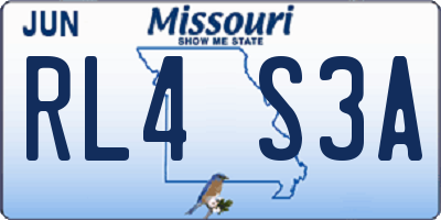MO license plate RL4S3A