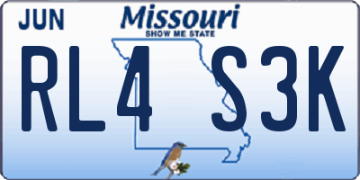 MO license plate RL4S3K