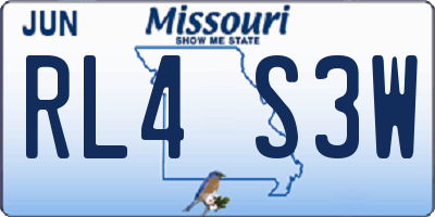 MO license plate RL4S3W