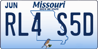 MO license plate RL4S5D