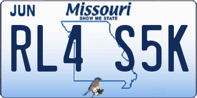 MO license plate RL4S5K