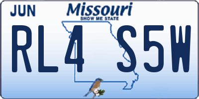 MO license plate RL4S5W