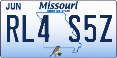 MO license plate RL4S5Z
